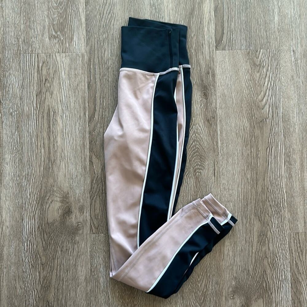 Anthropologie All Fenix Ivy 7/8 Leggings‎ Nude Black Colorblock XS